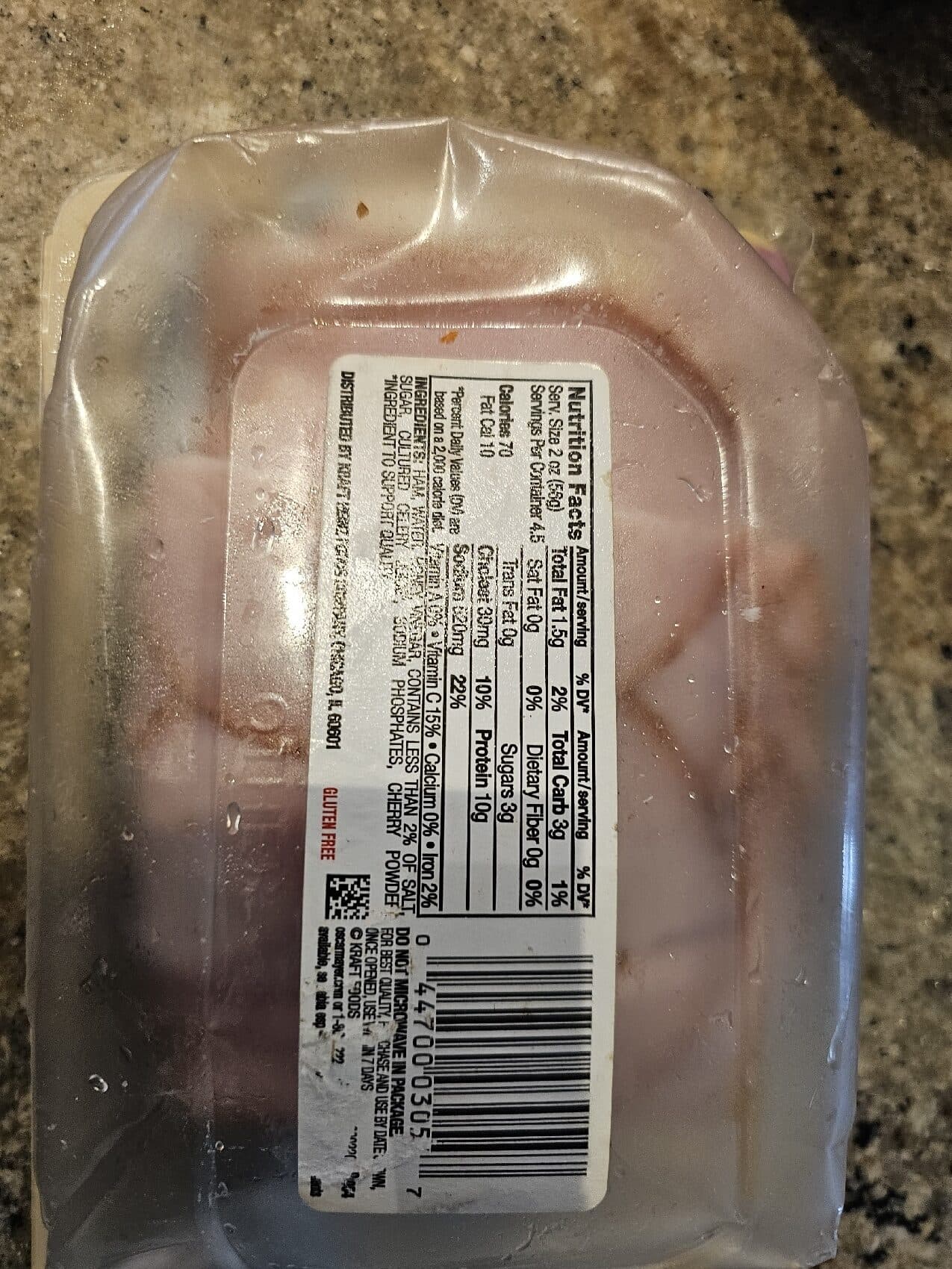Oscar Mayer Honey Uncured Ham packshot