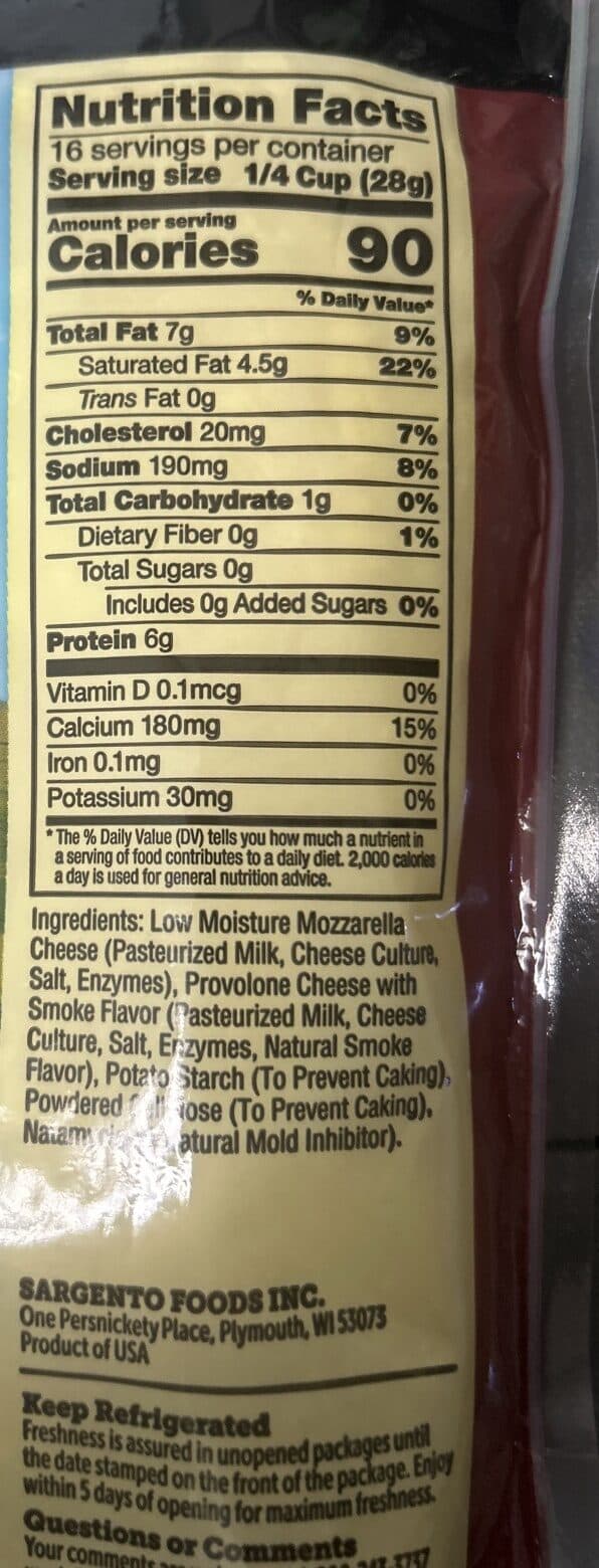 Sargento Mozzarella & Provolone Natural Cheese packshot