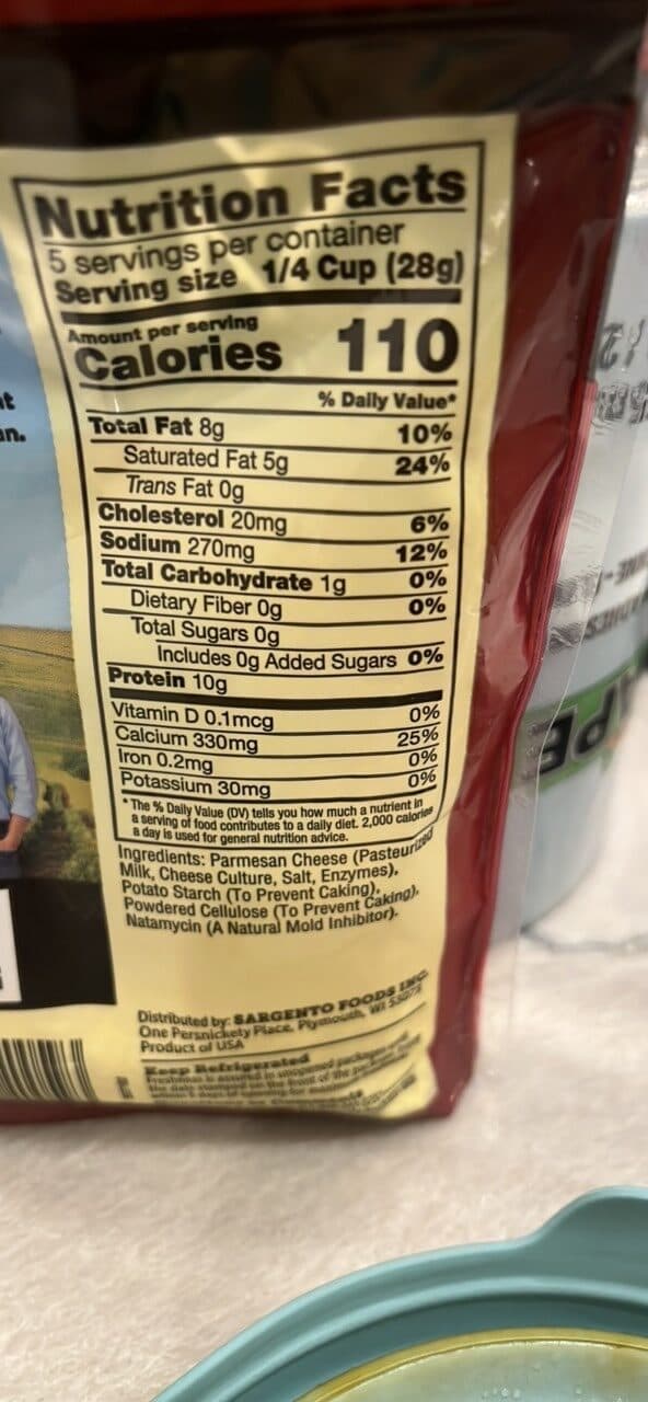 Sargento Parmesan Shredded Parmesan Cheese packshot