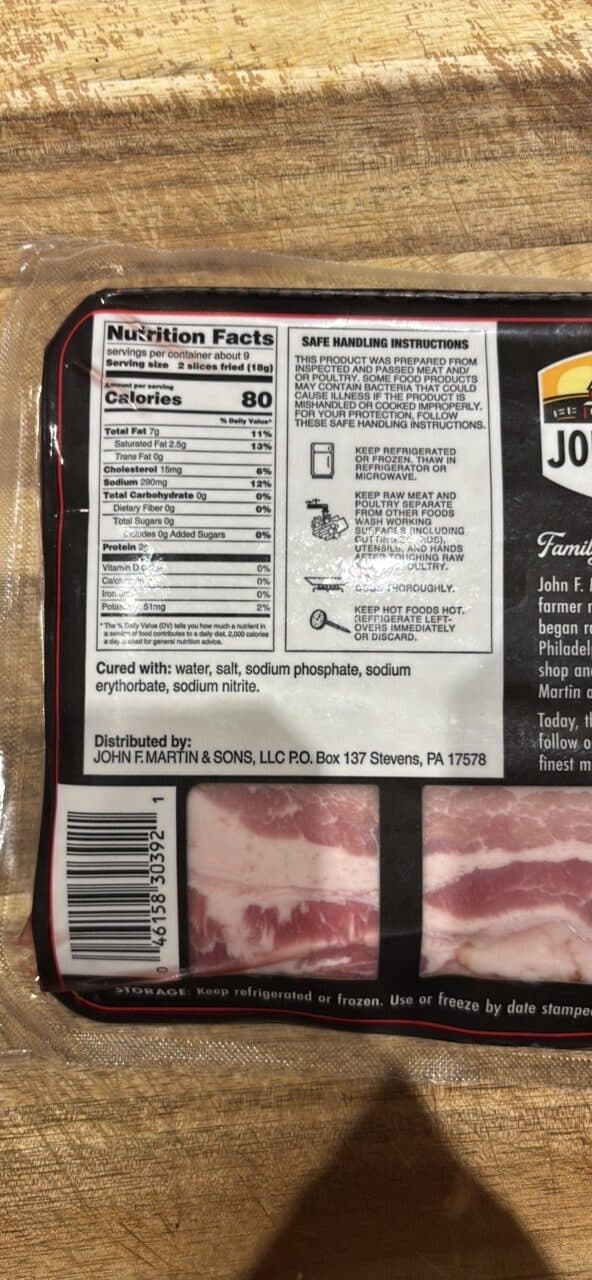 John F Martin & Sons Old Fashioned Hickory Smoked Sliced Bacon packshot