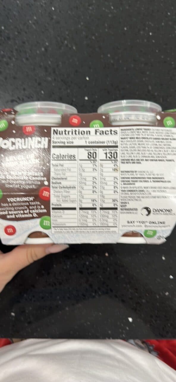 Yocrunch Vanilla Yogurt with M&M'S Minis Milk Chocolate Candies packshot