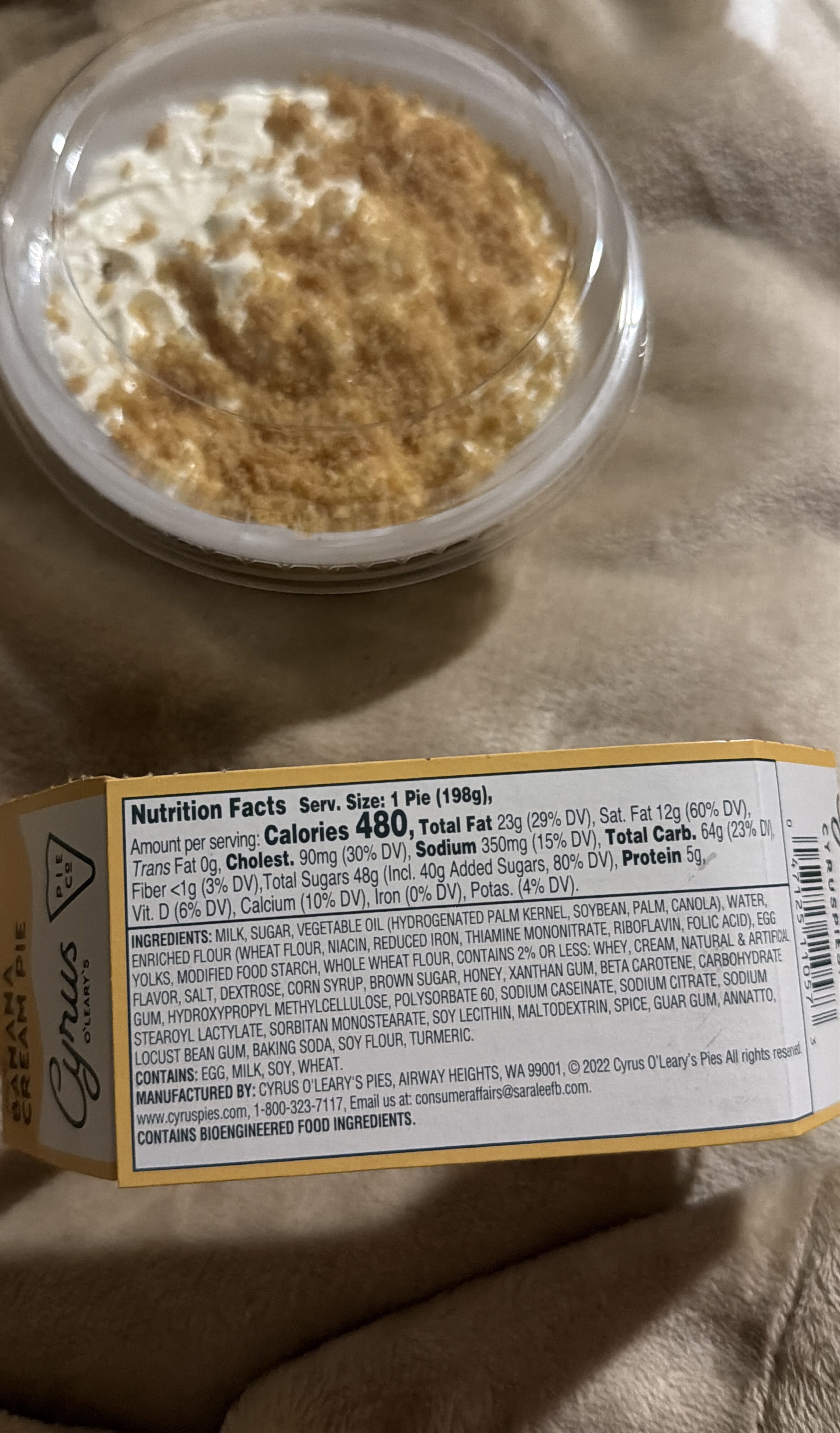 Cyrus O’Learys Banana cream pie packshot