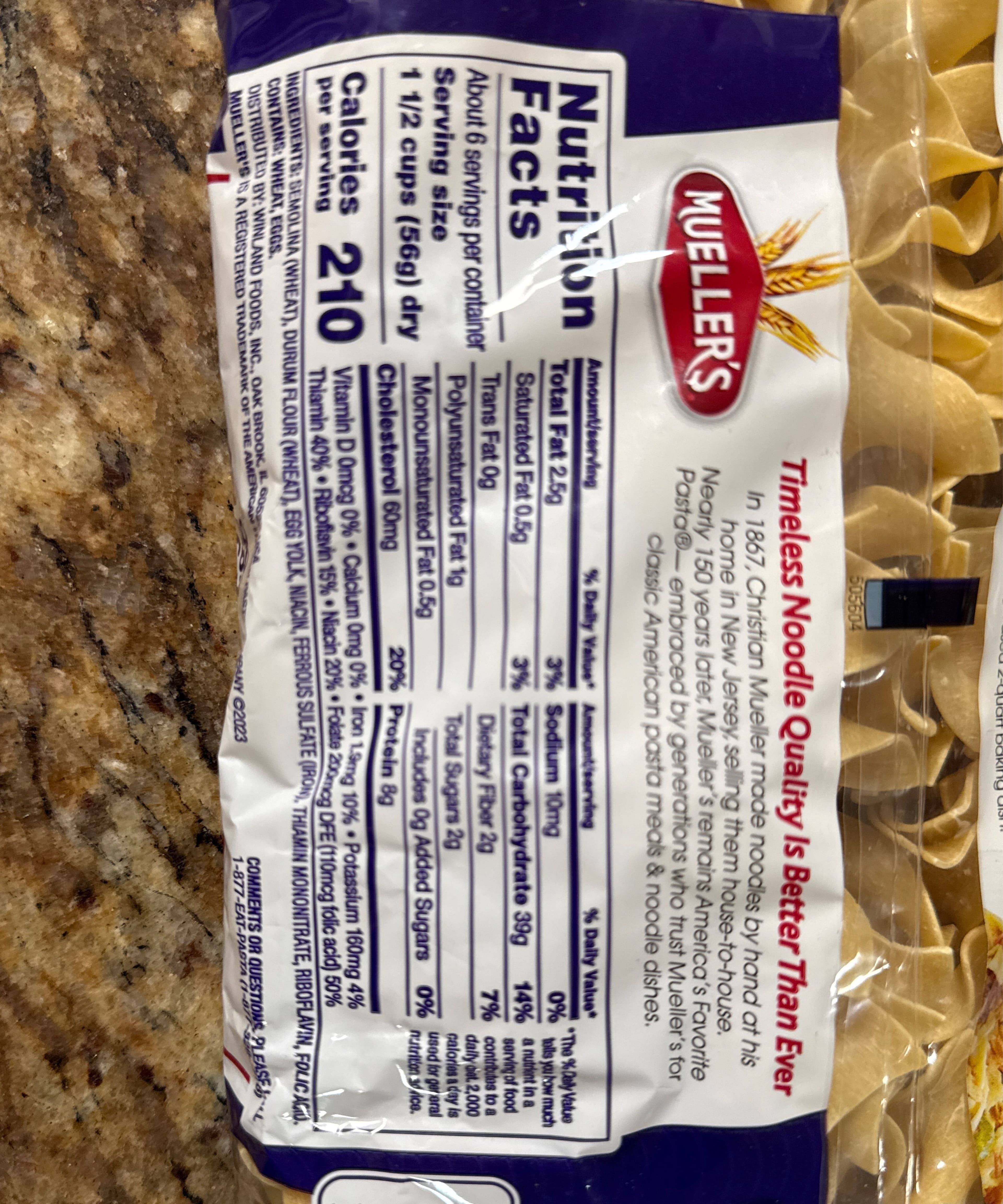 Mueller's Hearty Homestyle Egg Noodles packshot