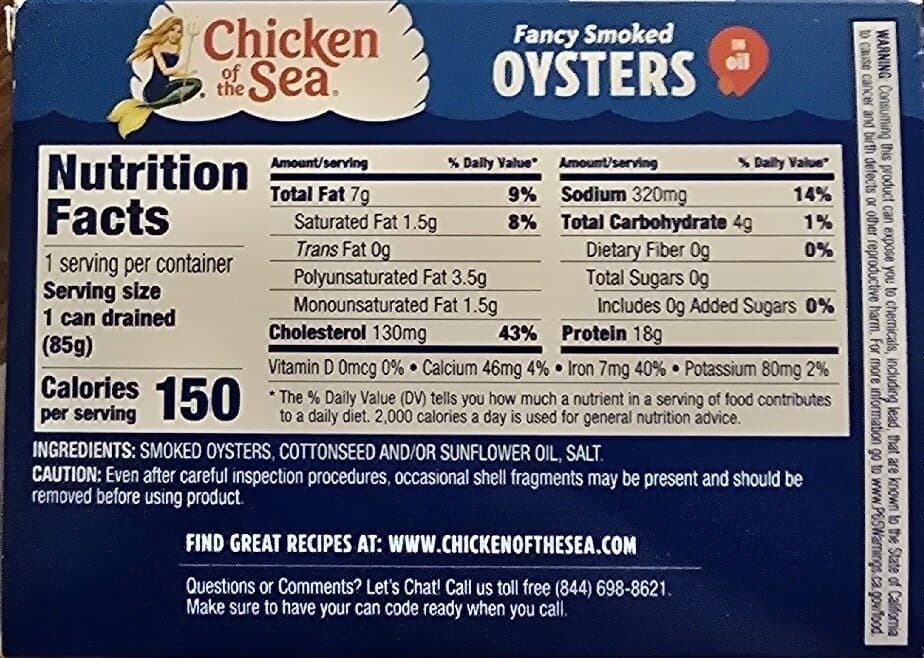 Chicken of the Sea Fancy Smoked Oysters packshot
