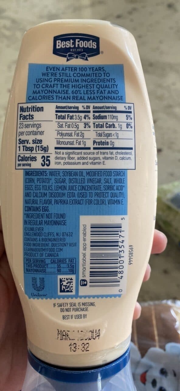 Best Foods Light Mayonnaise packshot