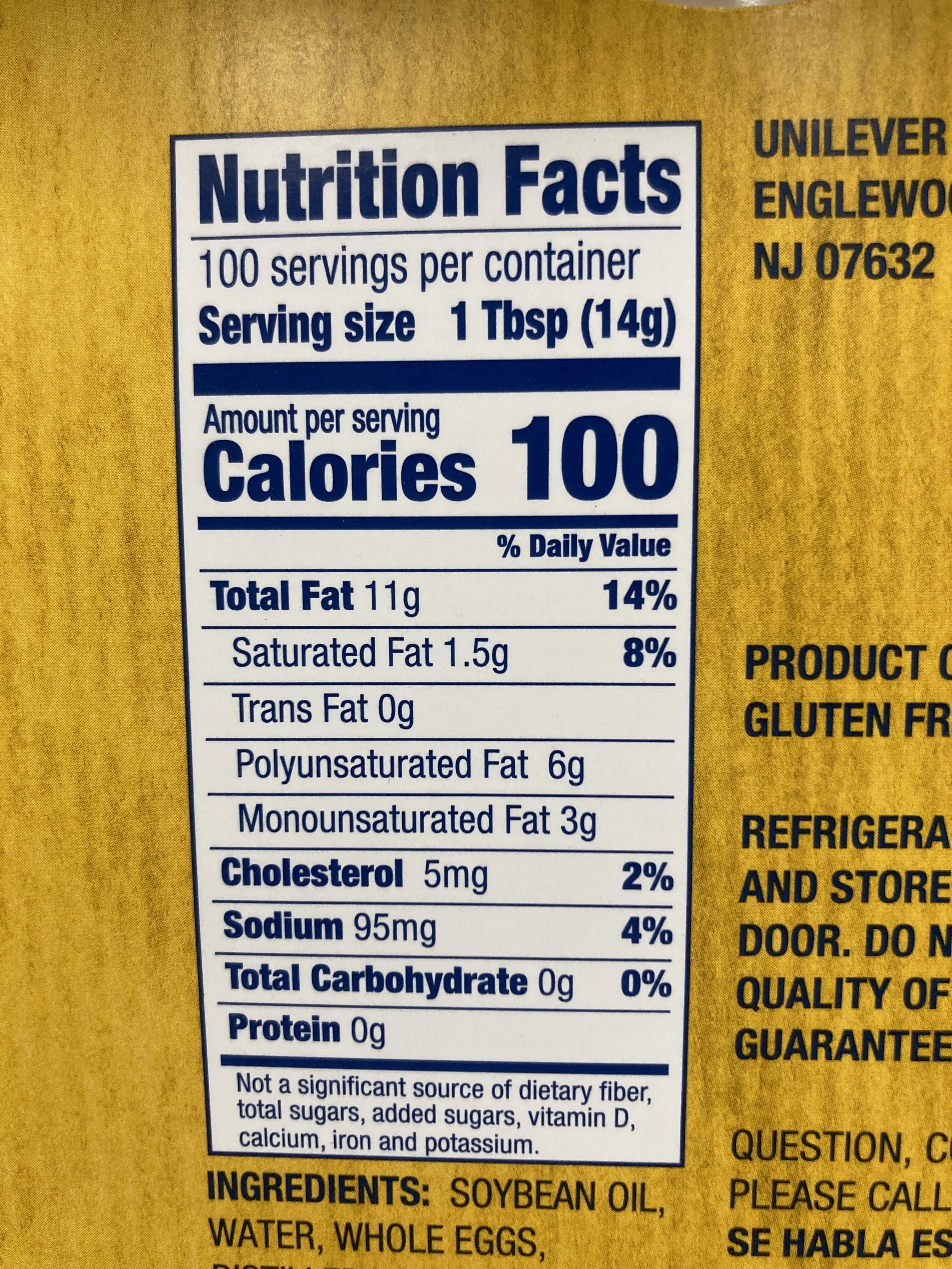 Unilever Bestfoods North America Real Mayonnaise packshot