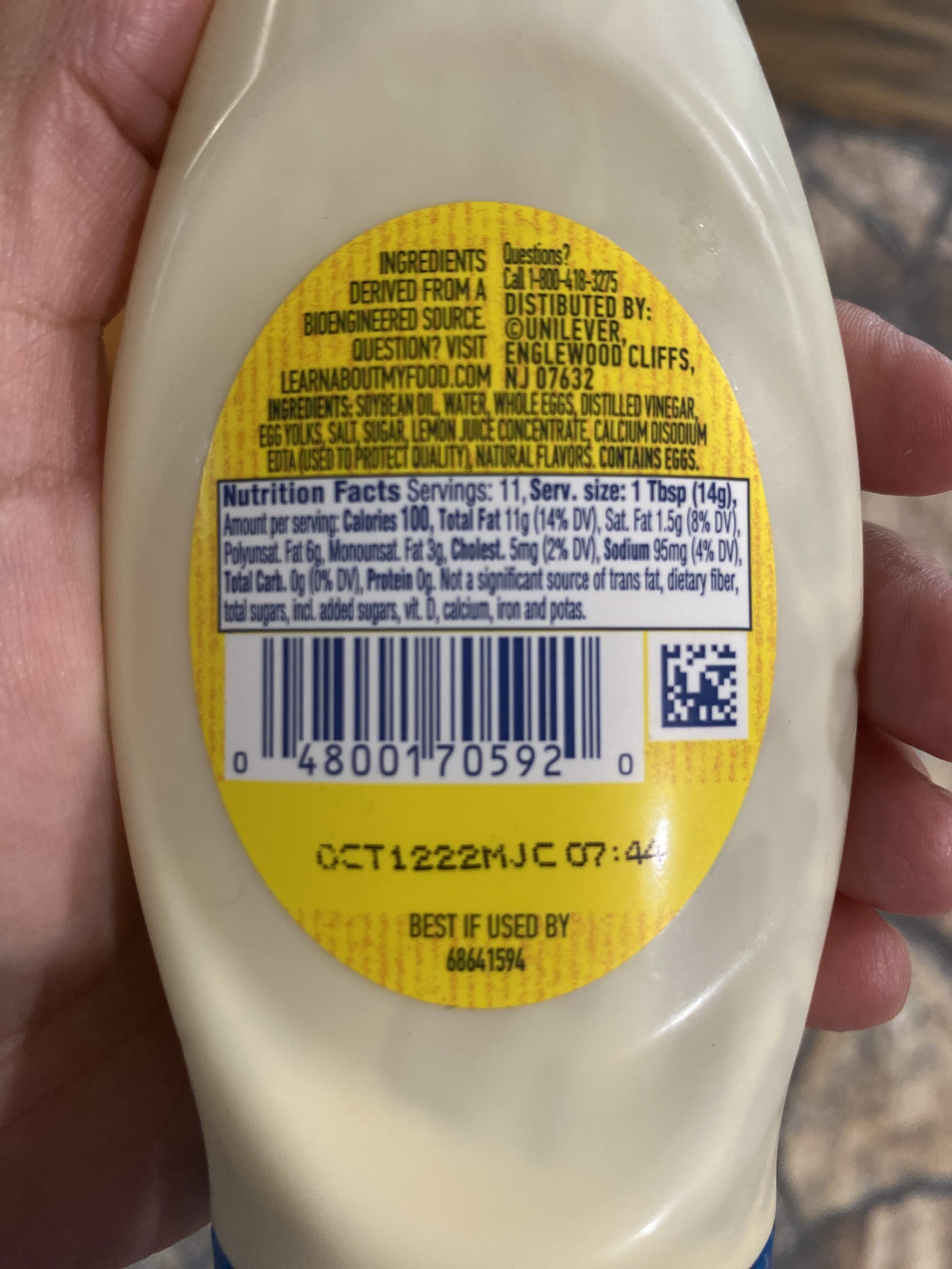 HELLMANN'S REAL MAYONNAISE packshot