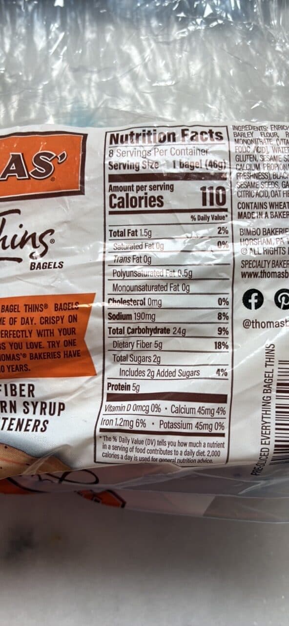 Thomas' Bagel Thins Bagels packshot