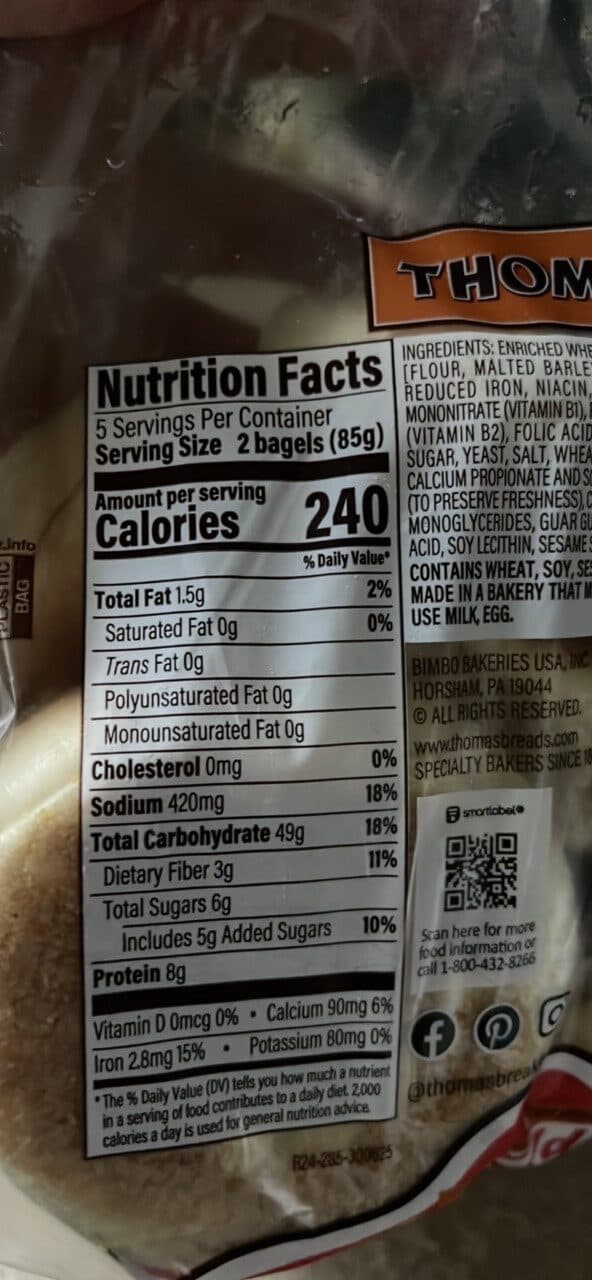 Thomas mini bagels plain packshot