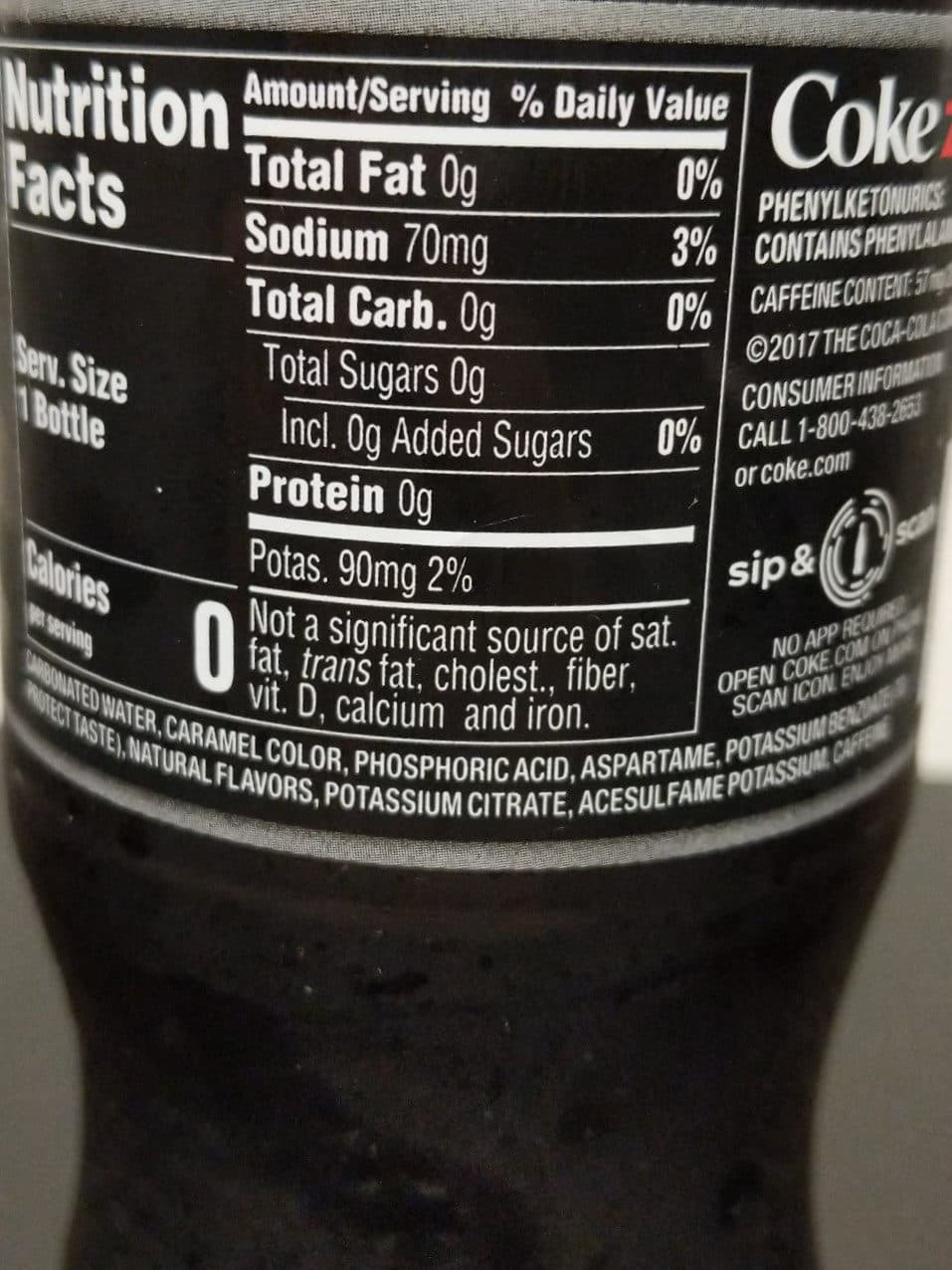 Coca-Cola Zero Calorie Cola packshot