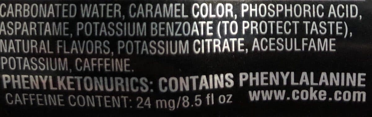 Coca-Cola Zero calorie cola packshot