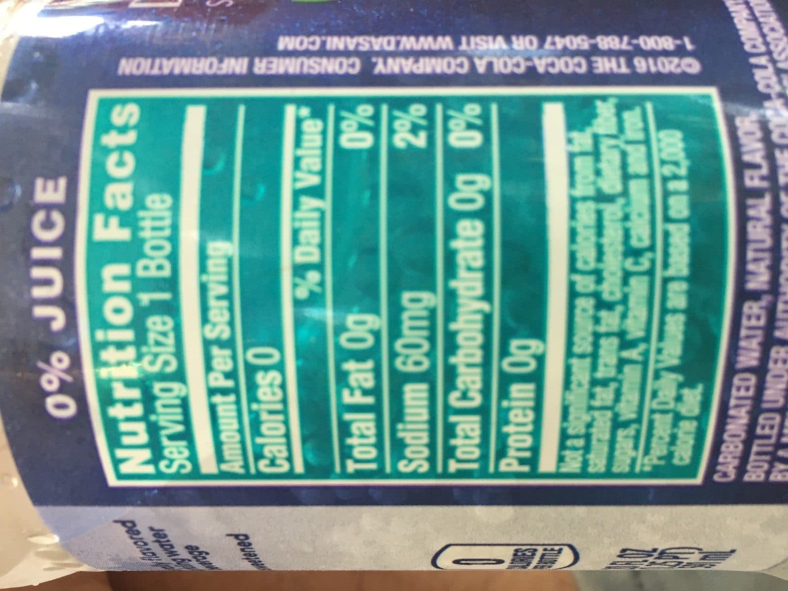 Open Food Facts Dasani Sparkling Lime Sparkling Water Beverage packshot