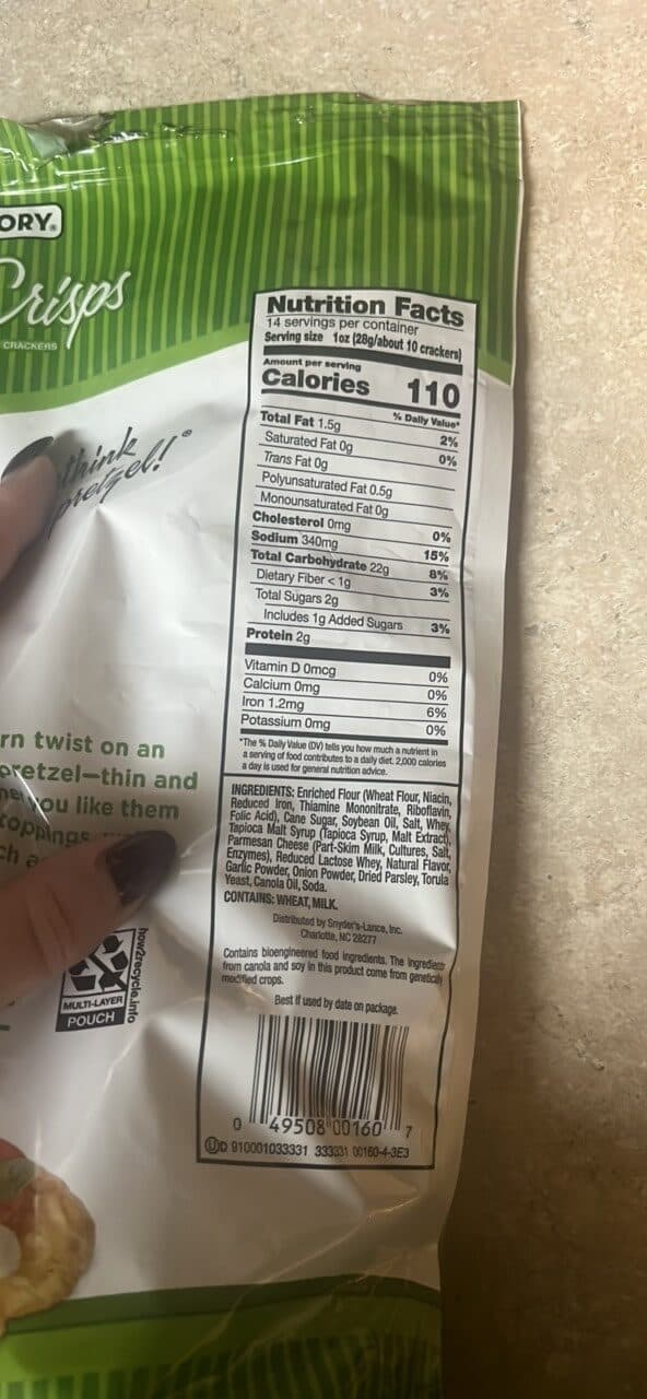 Snack Factory Pretzel Crisps Garlic Parmesan packshot