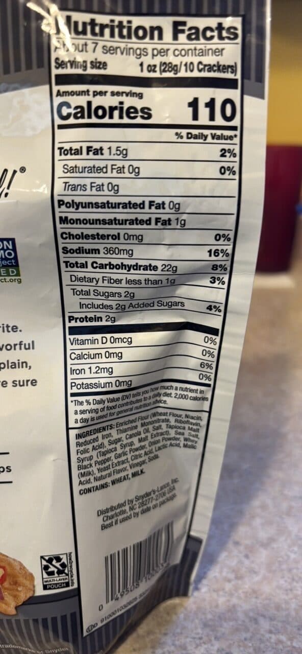 Snack Factory Pretzel Crisps Sea Salt & Cracked Pepper packshot