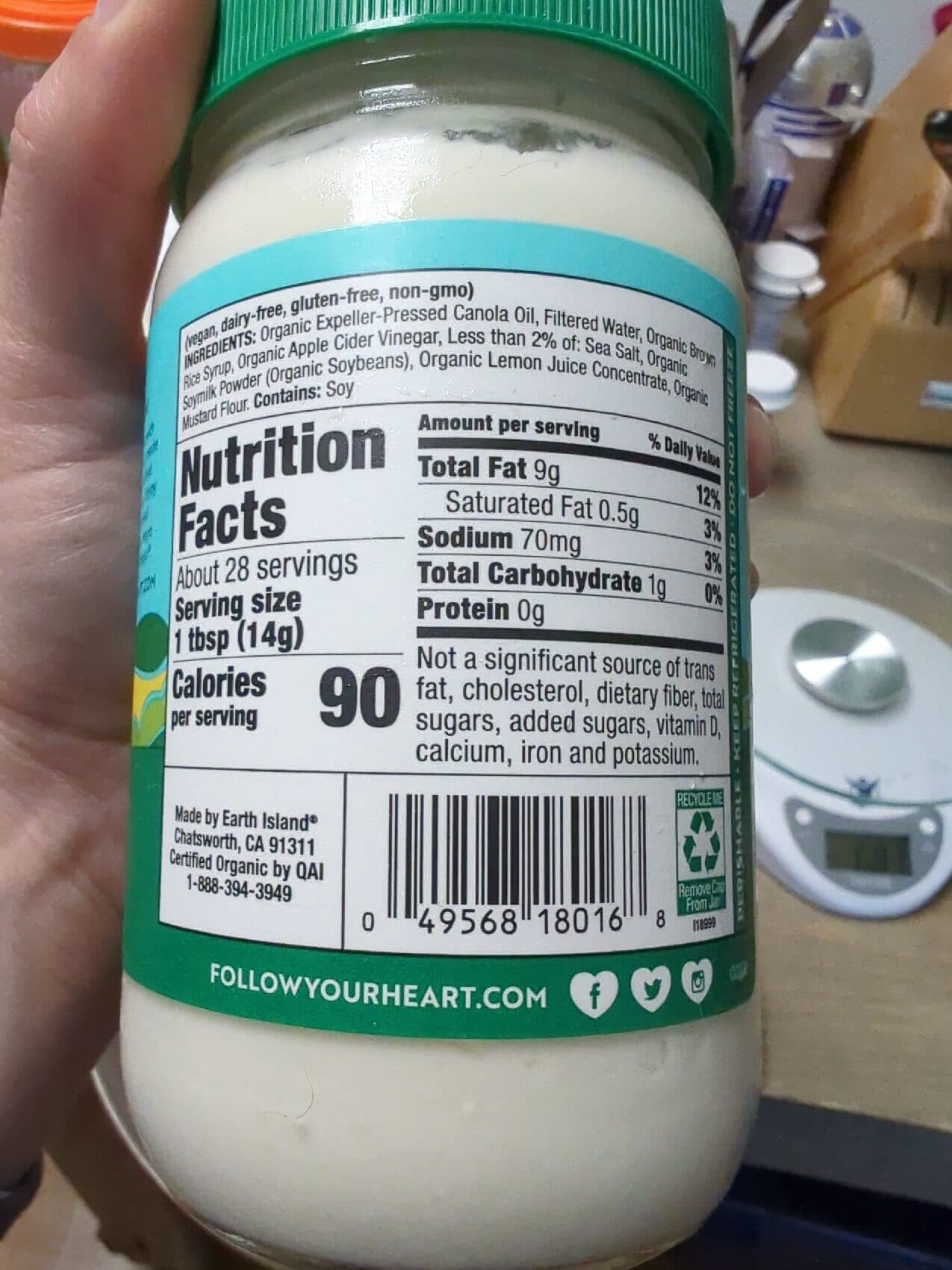 Follow Your Heart Organic Vegenaise packshot