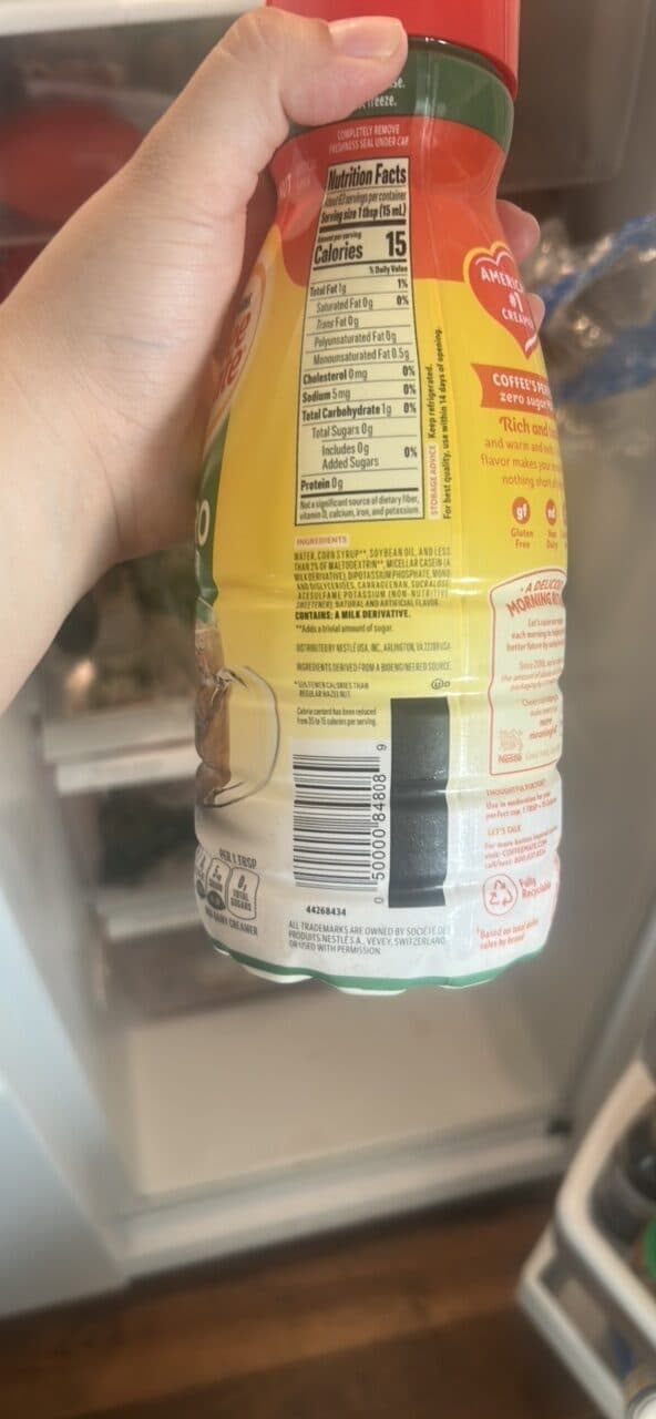 Nestlé Coffee mate Zero Sugar Hazelnut packshot