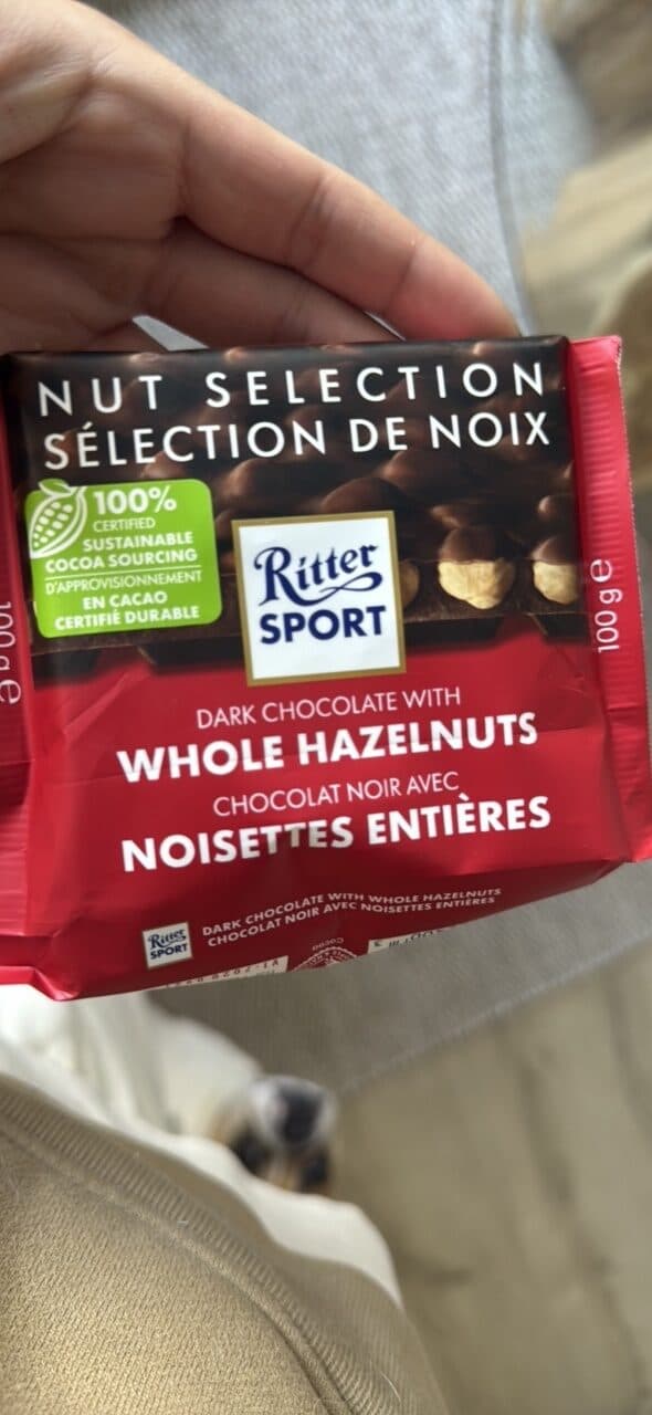 Ritter Sport Dark Chocolate with Whole Hazelnuts packshot