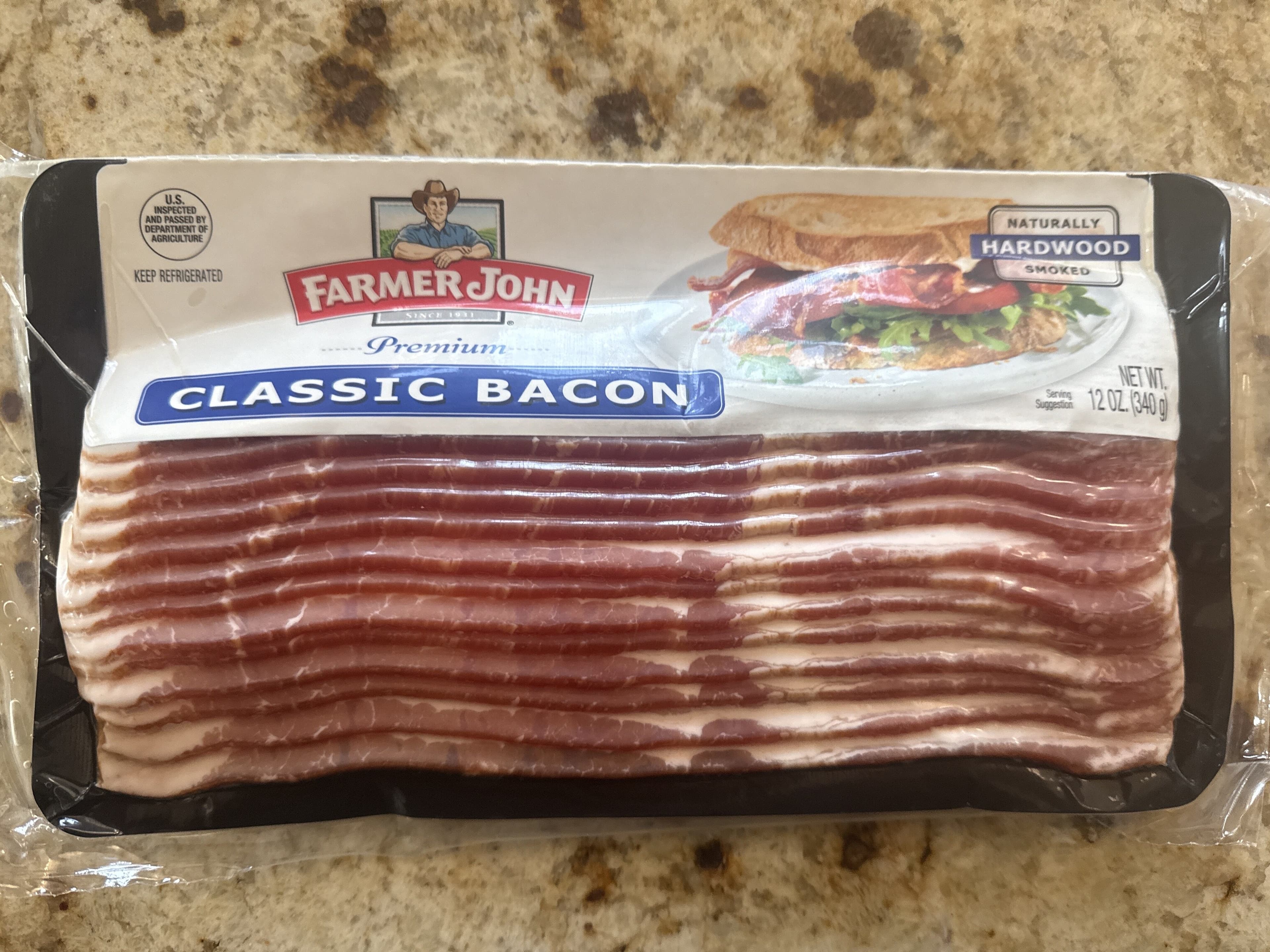 Farmer John Classic premium bacon packshot