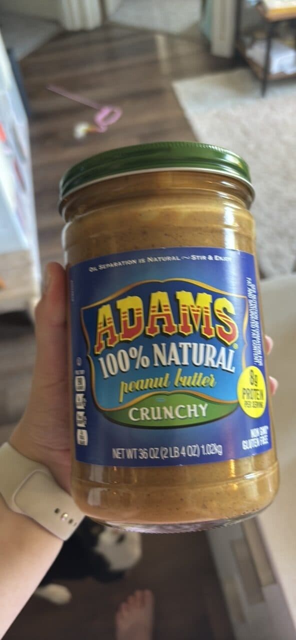 Adam’s crunchy peanut butter packshot