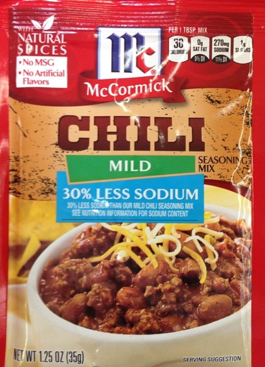 Mccormick Mild chili packshot