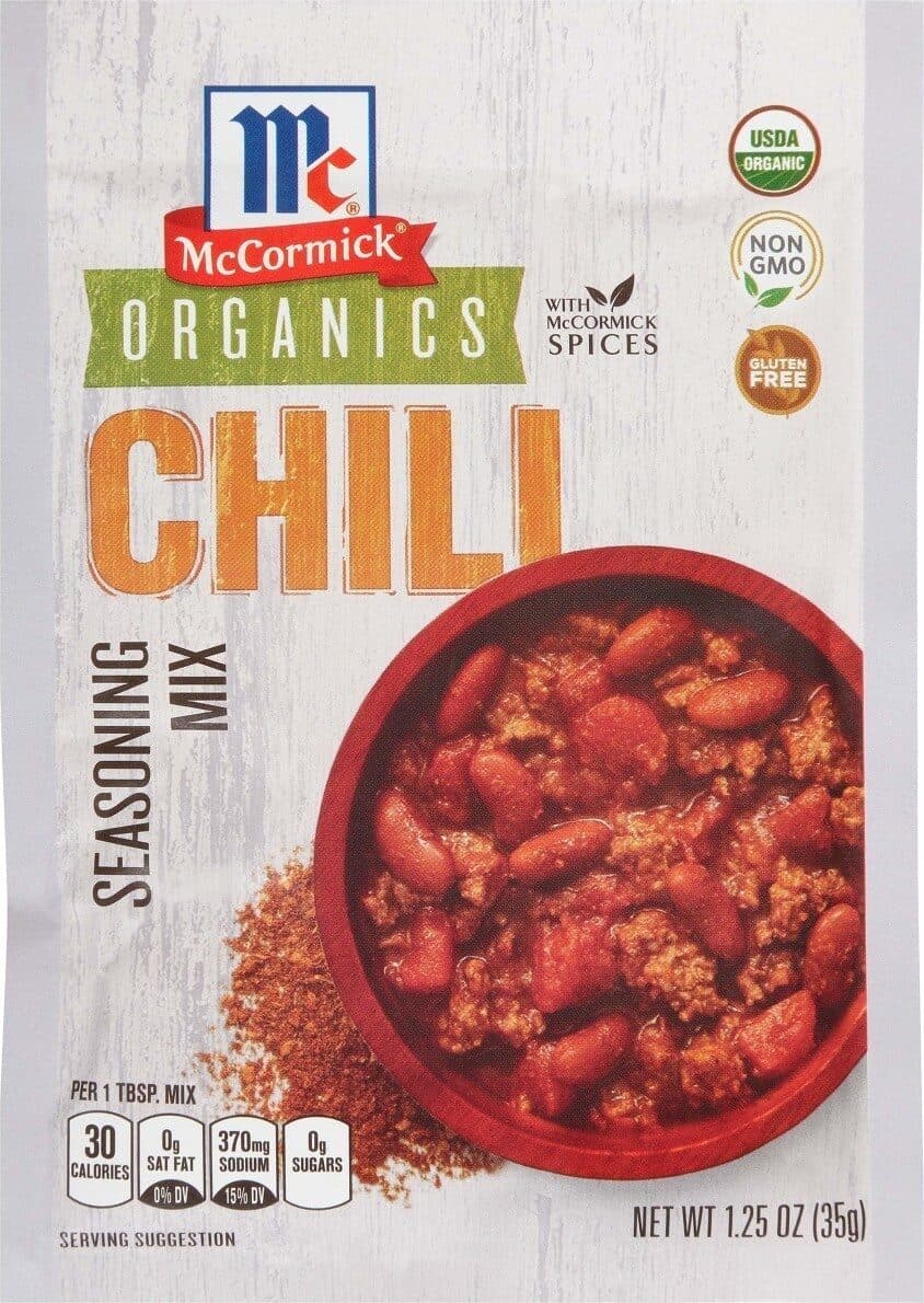Mccormick Organic chili seasoning mix packshot