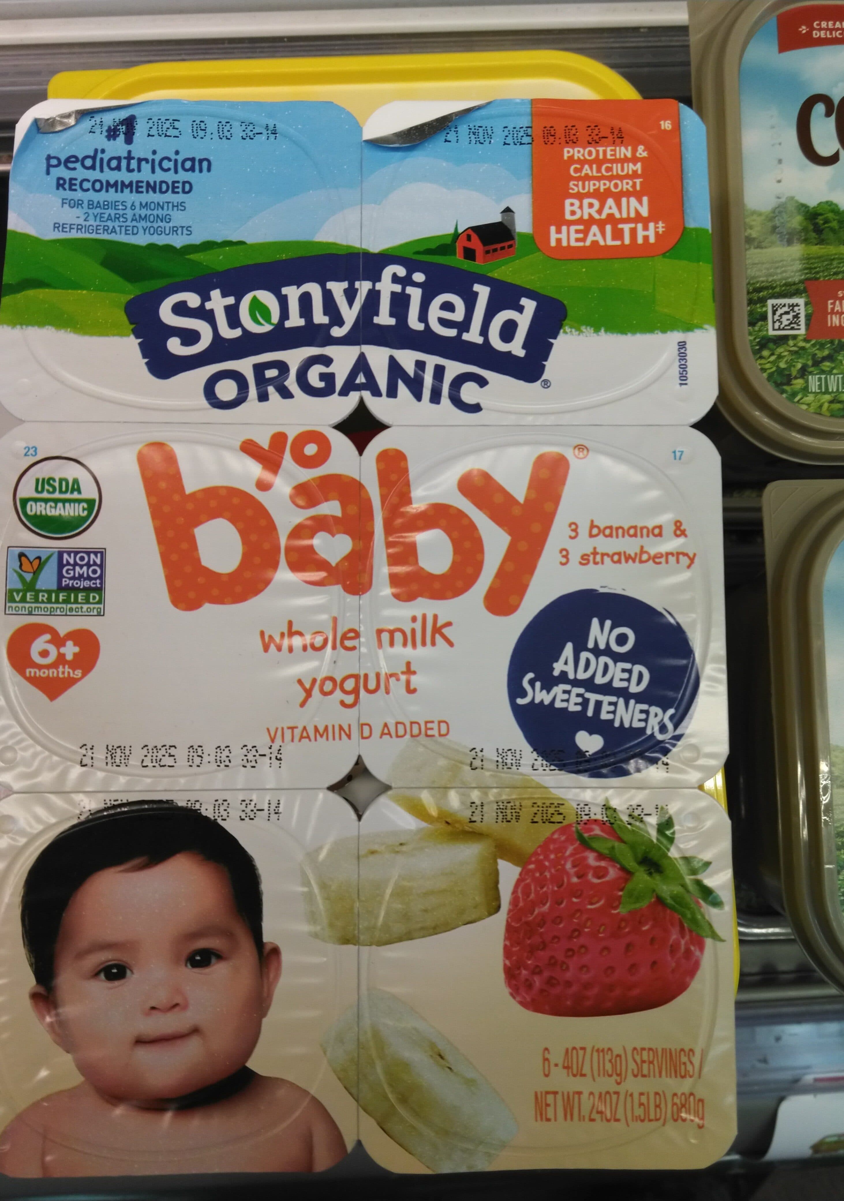 Stonyfield Organic YoBaby Strawberry Yogurt w/ Probiotics packshot