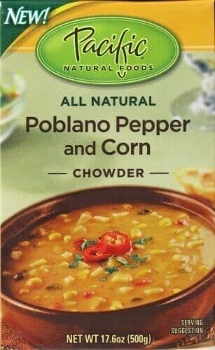 Pacific Poblano pepper and corn chowder packshot