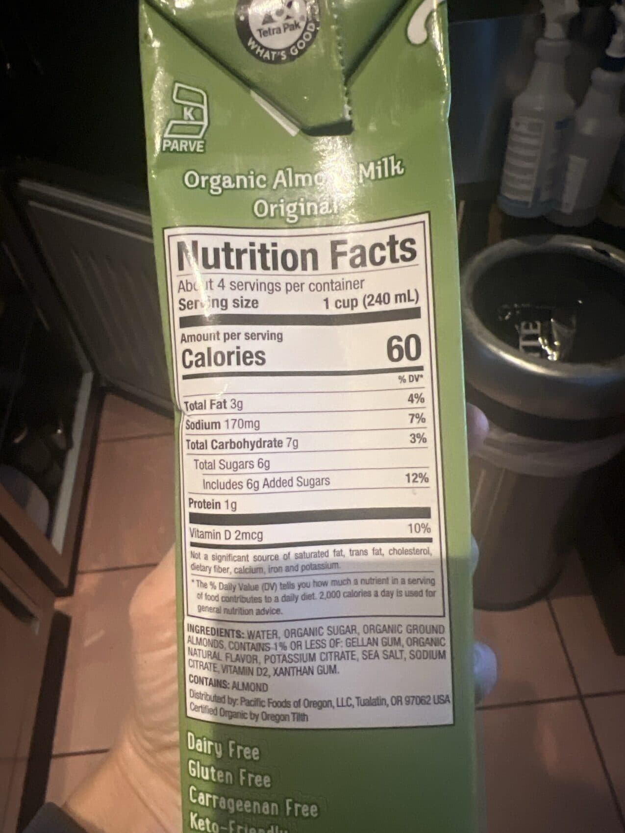 Pacific Organic Almond Milk Original packshot