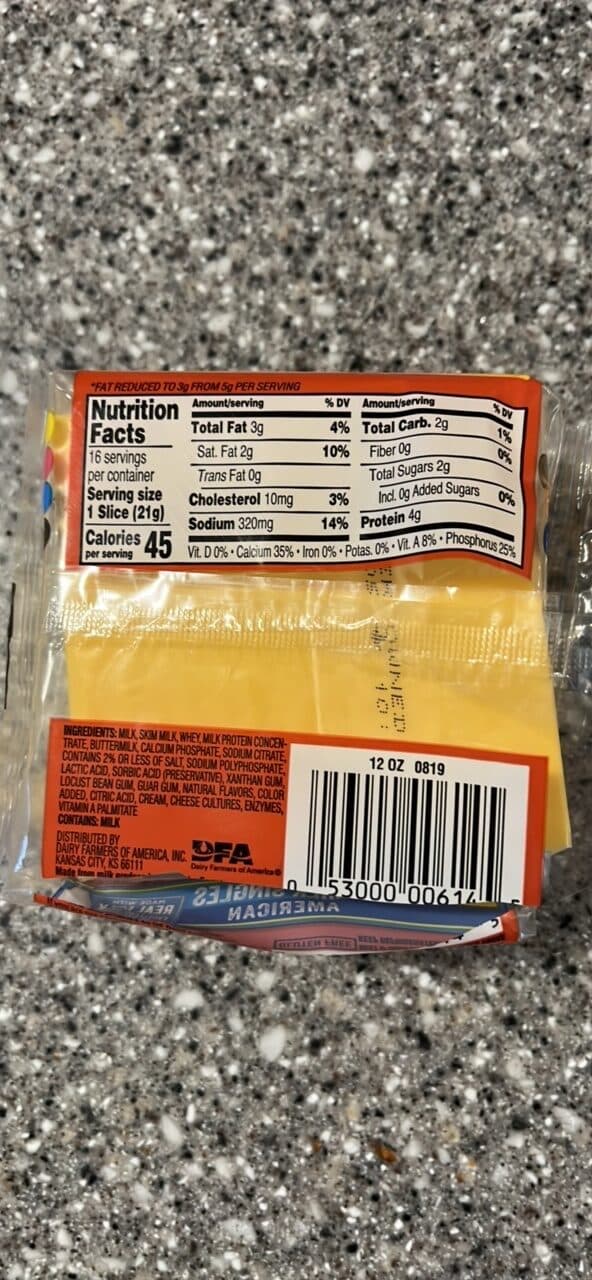 Borden 2% Milk Singles American packshot