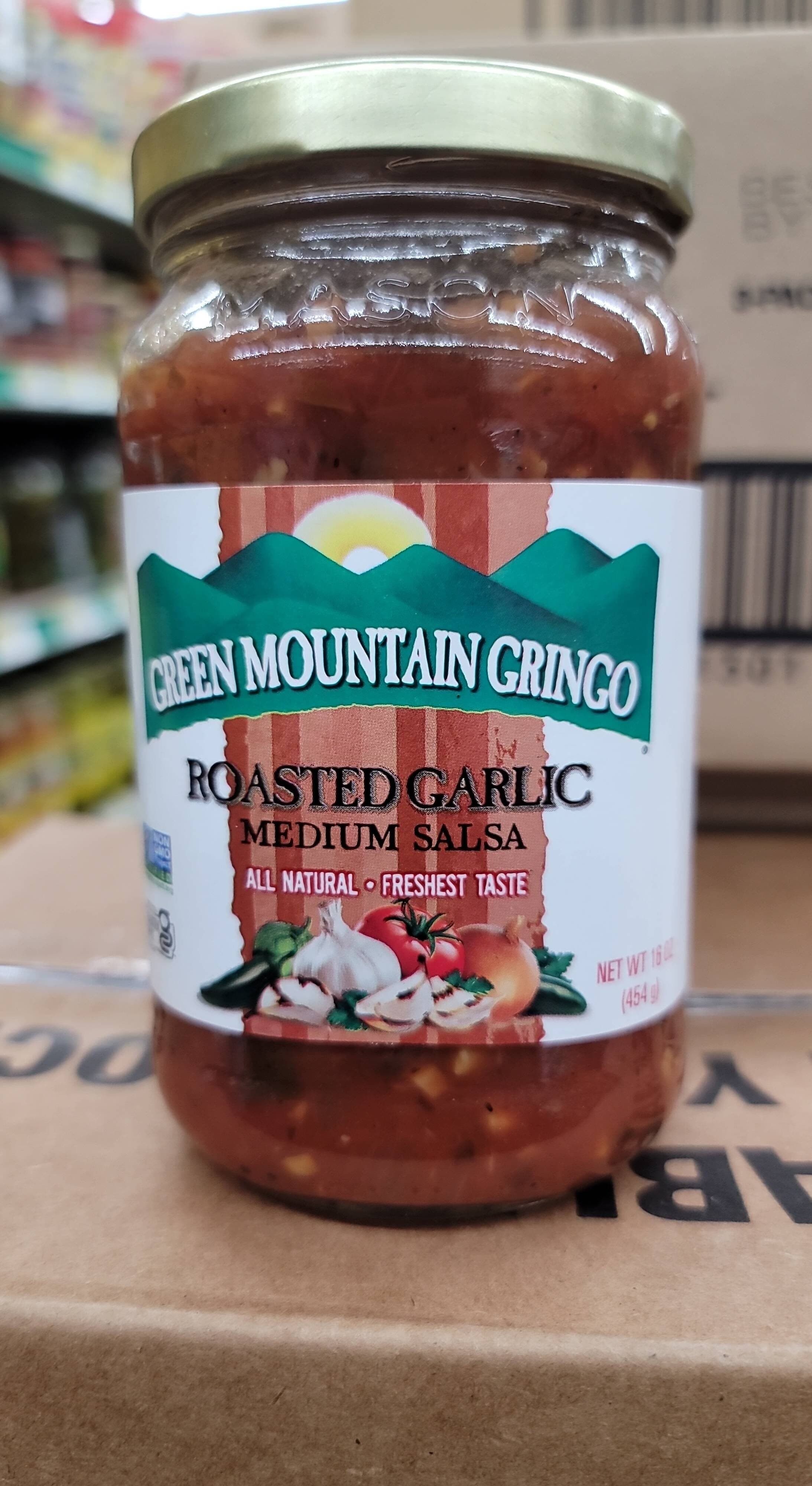 Green Mountain Gringo Roasted Garlic Medium Salsa packshot