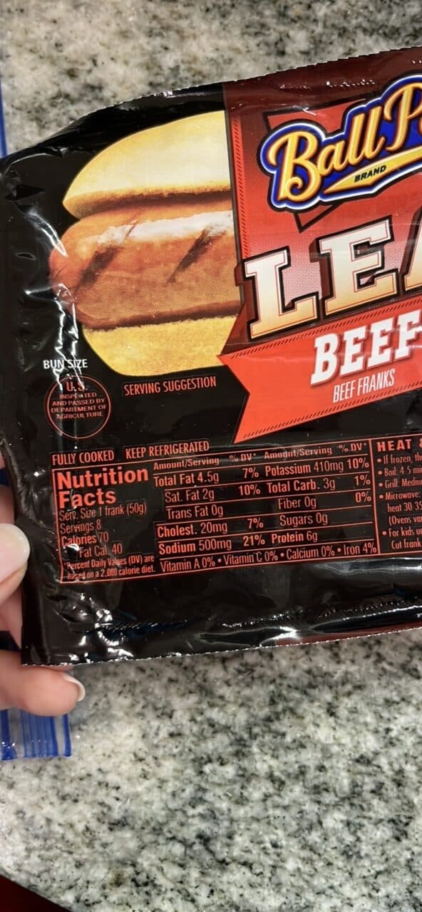Ball Park Lean Beef Franks packshot