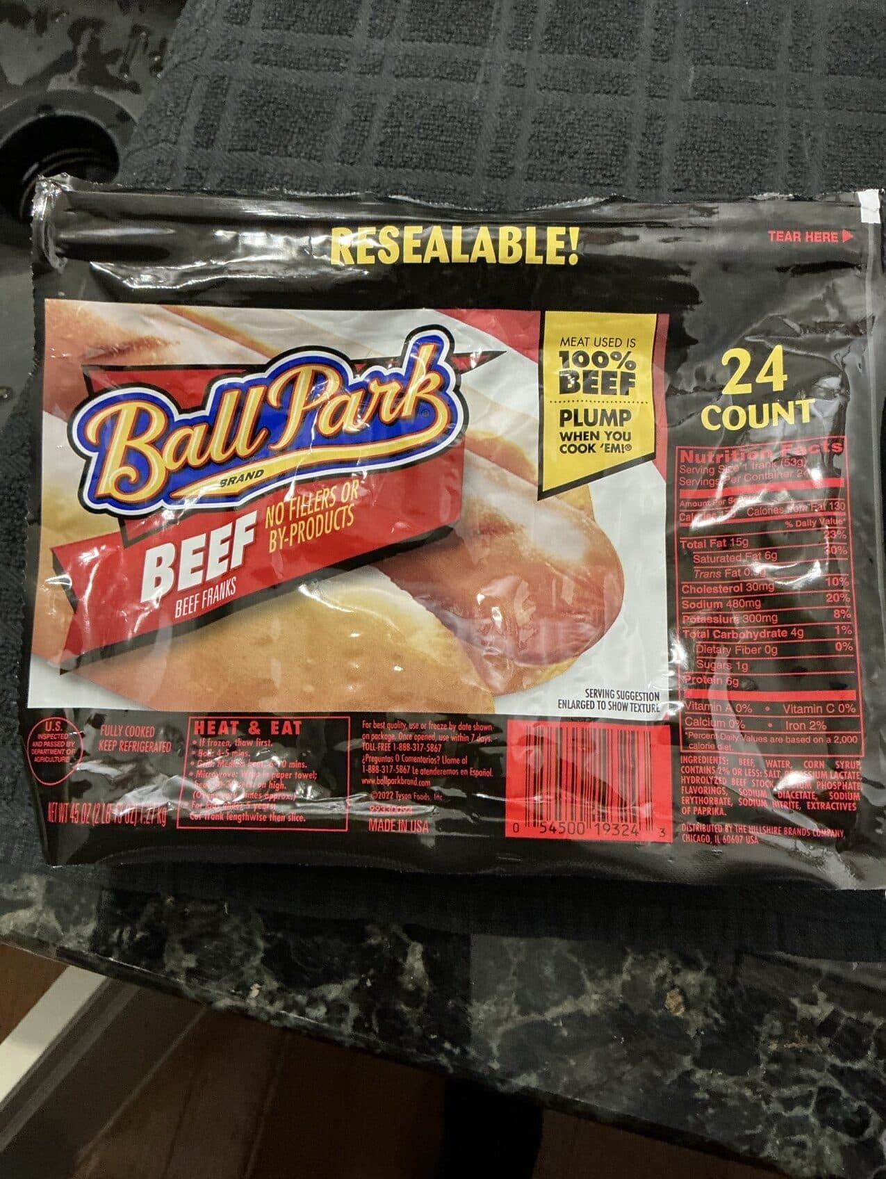 Ball Park Beef Franks packshot