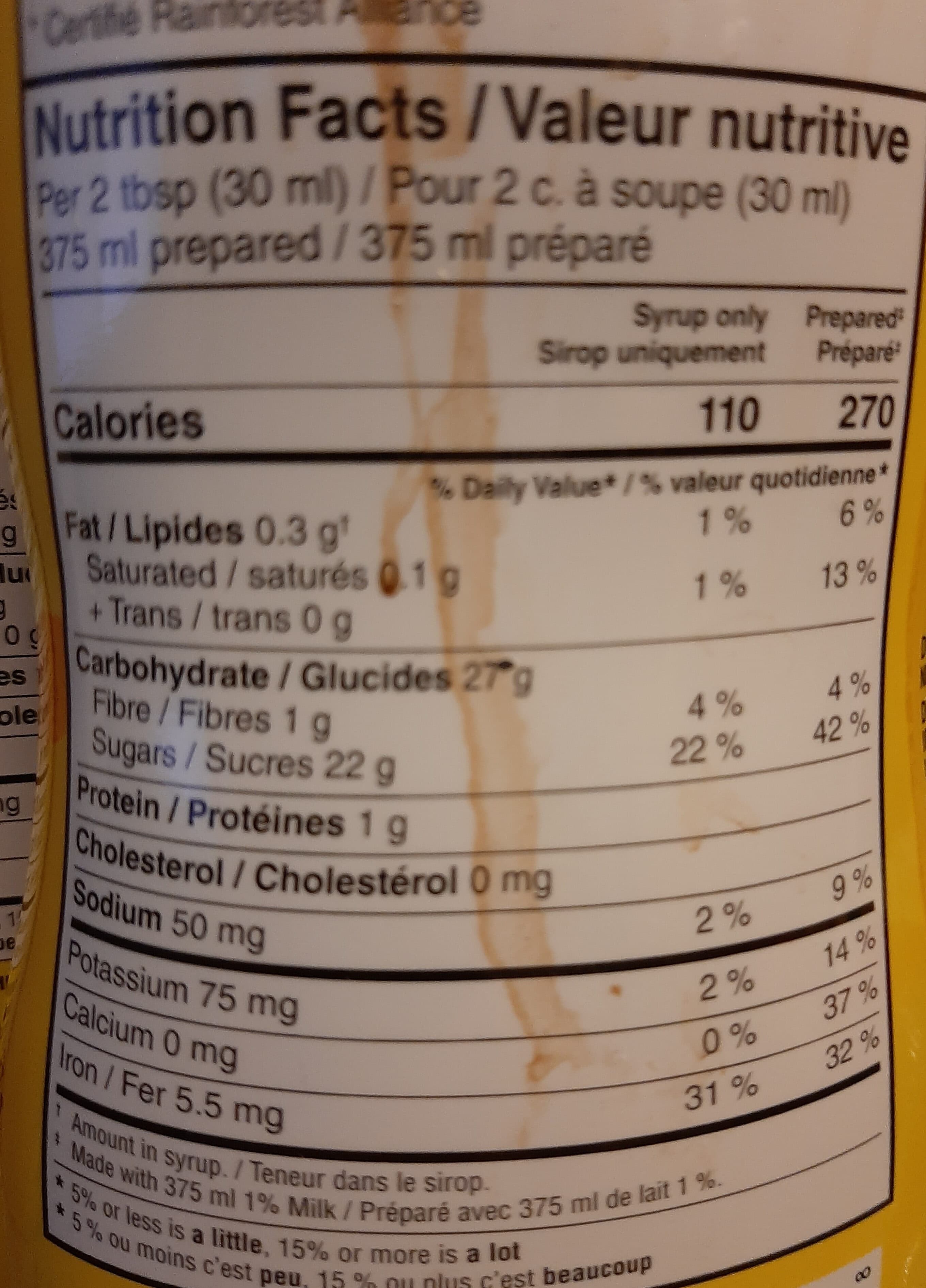 Nestlé Nesquik sirop chocolat packshot