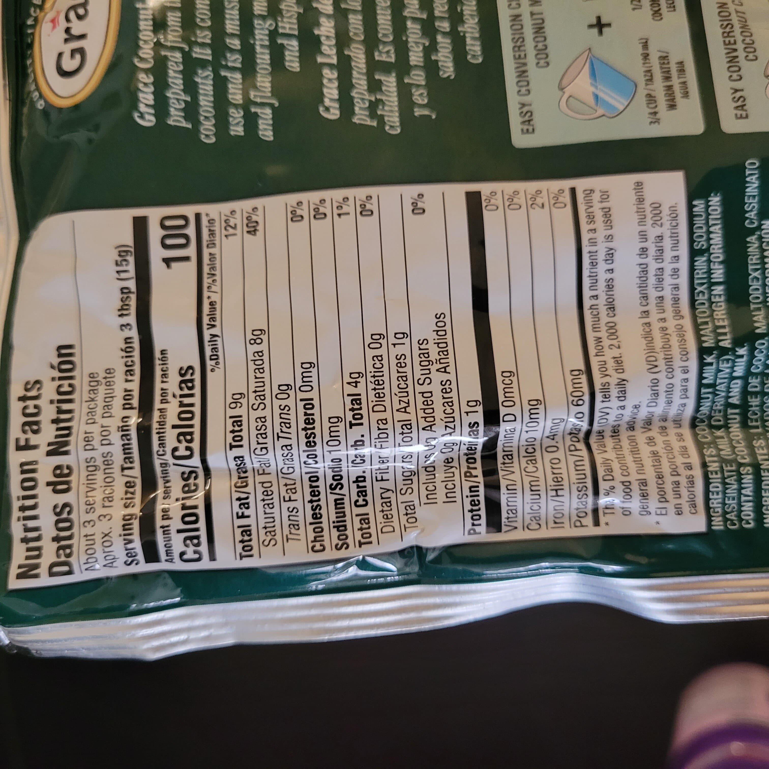 Grace Grace, coconut milk powder, coconut packshot