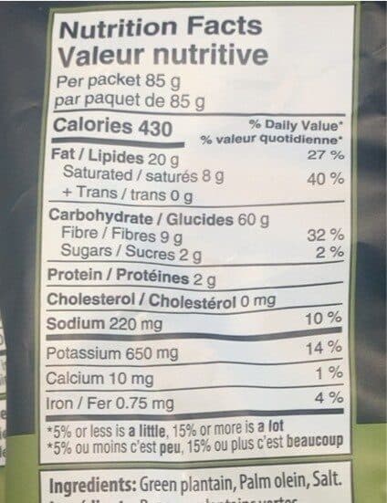 Grace Green plantain chips packshot