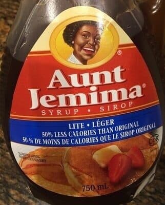 Aunt Jemima Lite 50% less calories than original syrup packshot