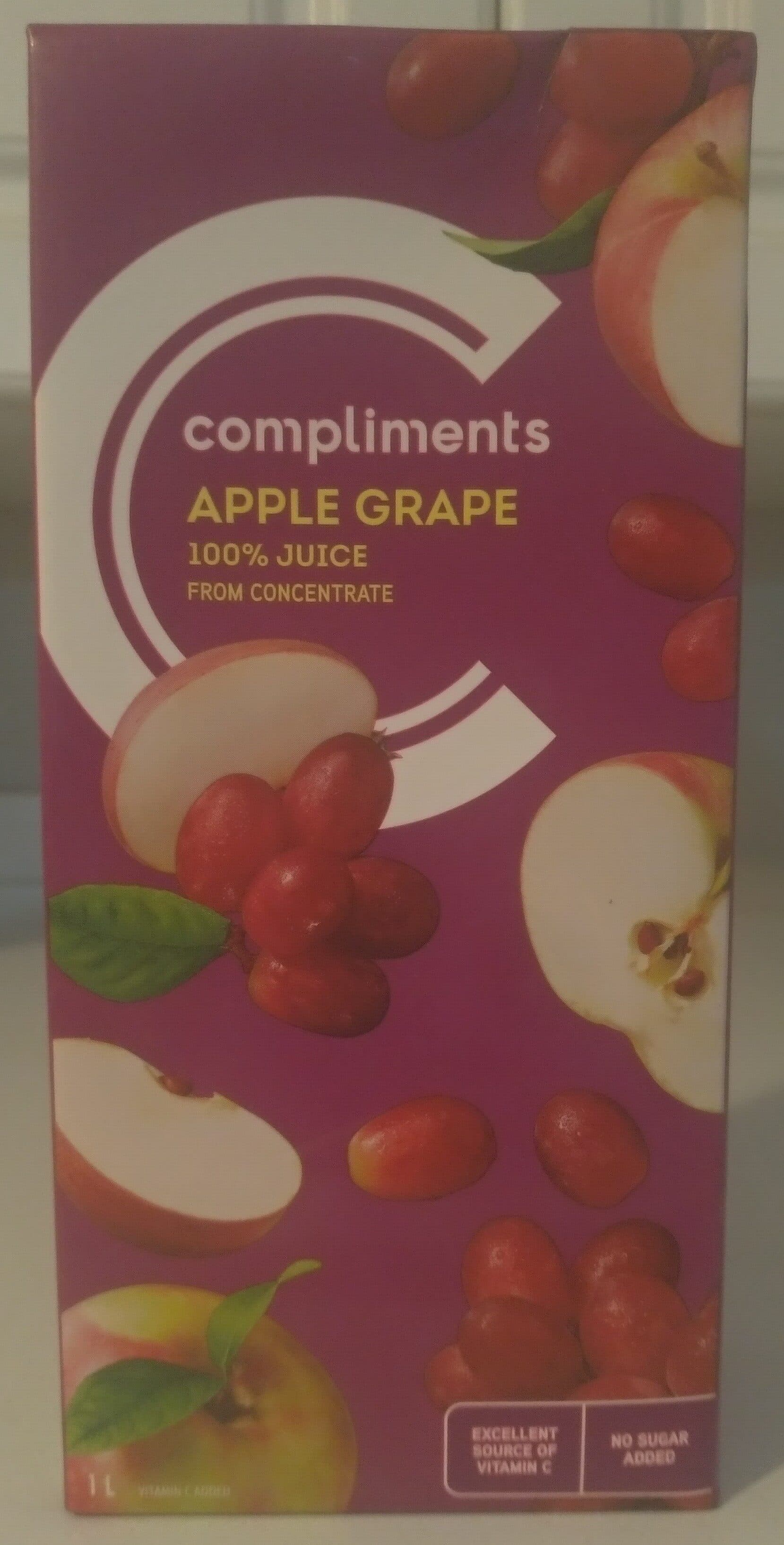 Compliments 100% Apple Grape Juice from Concentrate packshot