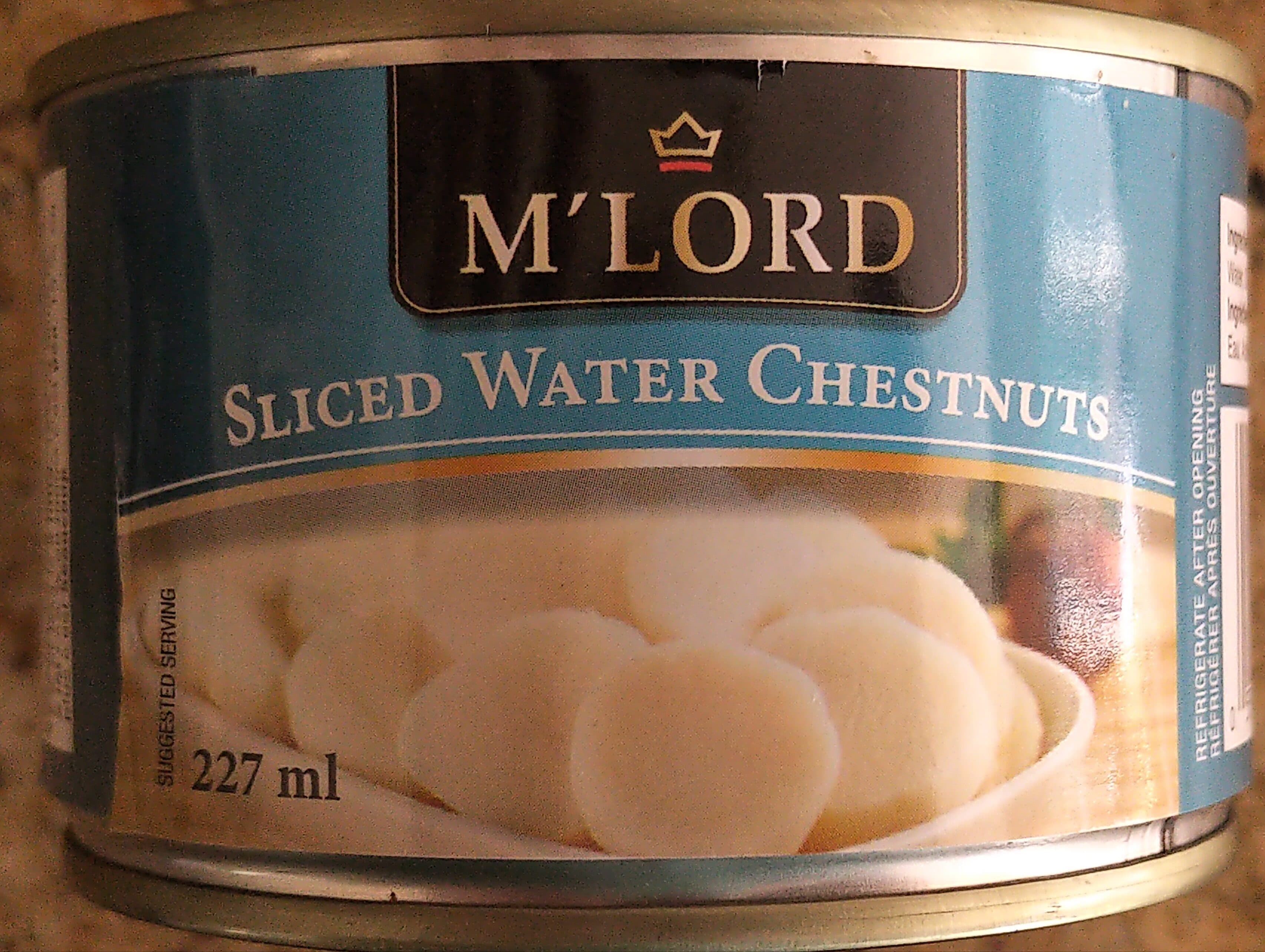 M'Lord Sliced Water Chestnuts packshot