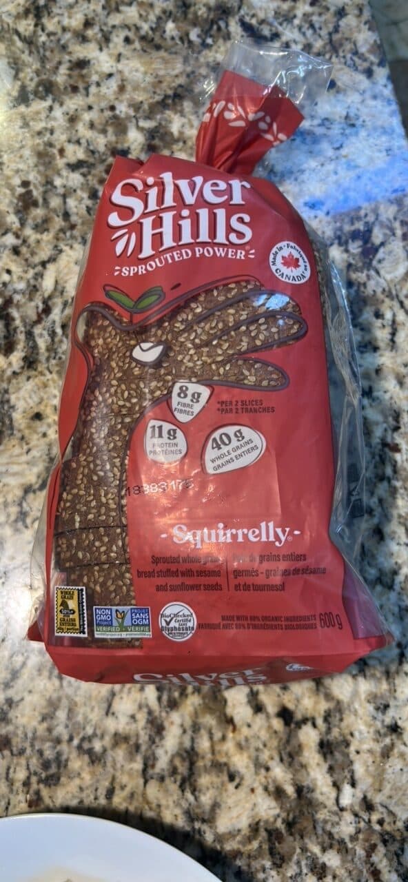 Silver Hills Squirrely Sprouted whole grain bread stuffed with sesame and sunflower seeds packshot
