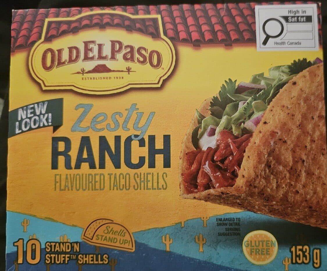 Old El Paso Zesty Ranch Flavoured Taco Shells packshot