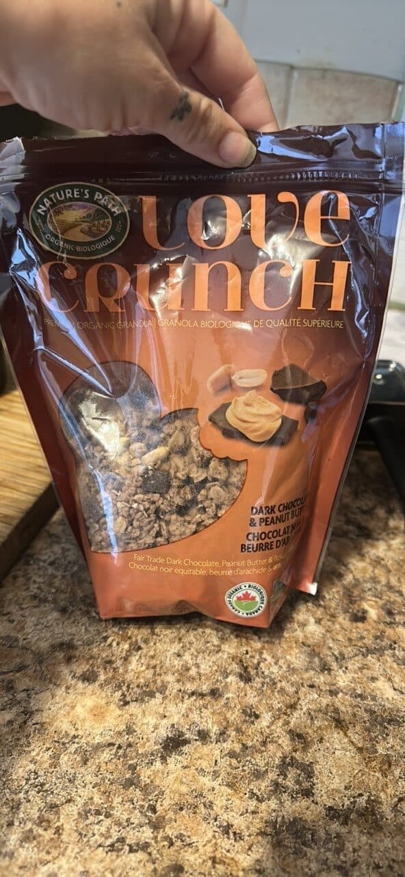 Nature's Path love crunch dark chocolate & peanut butter organic granola packshot