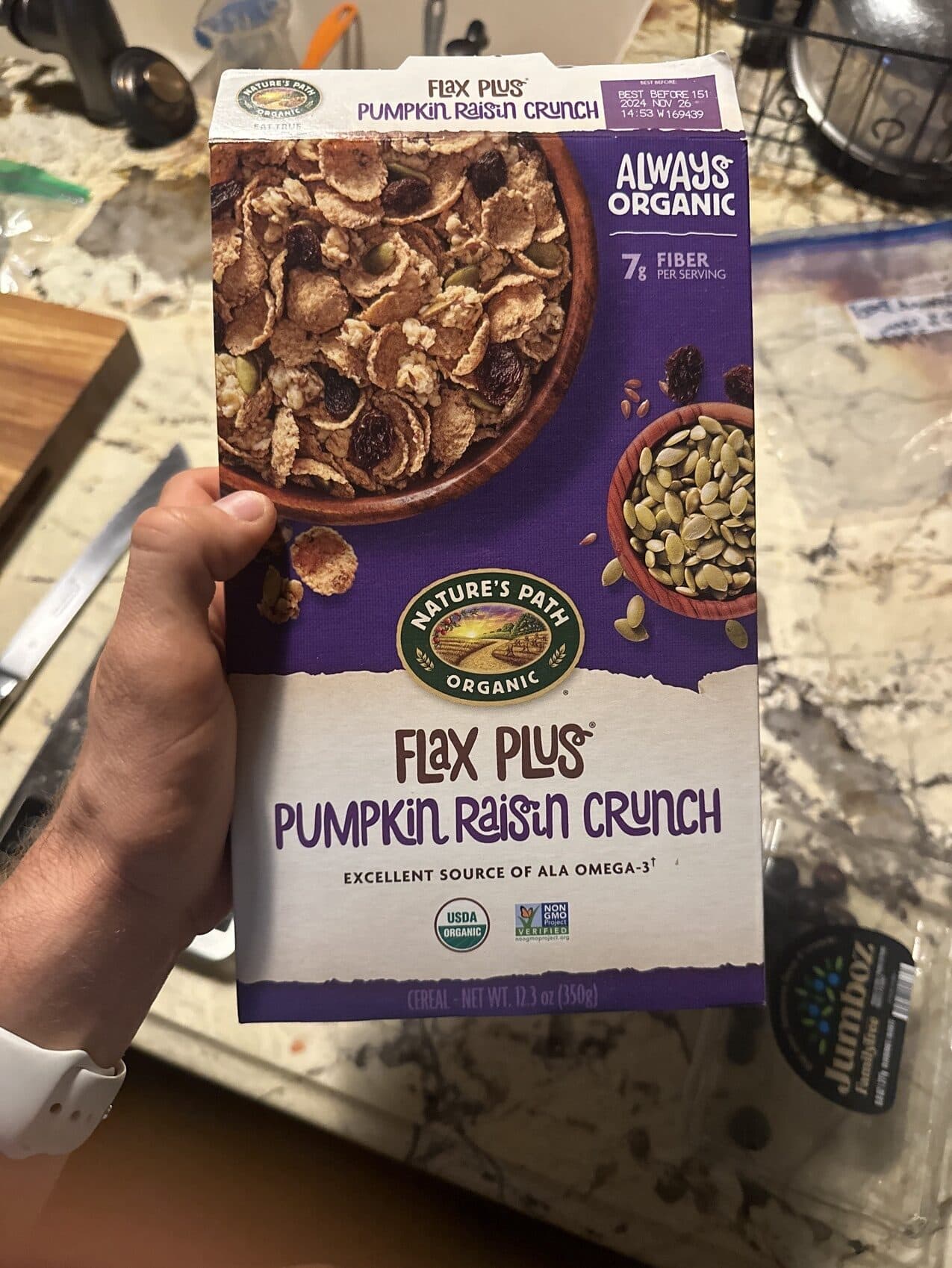 Nature's Path Flax Plus Pumpkin Raisin Crunch Cereal packshot