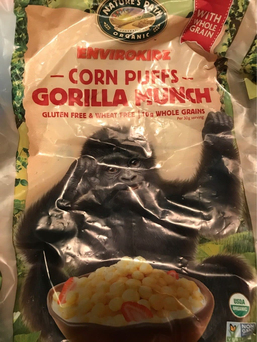 Envirokidz Gorilla Munch Corn Puffs Cereal packshot