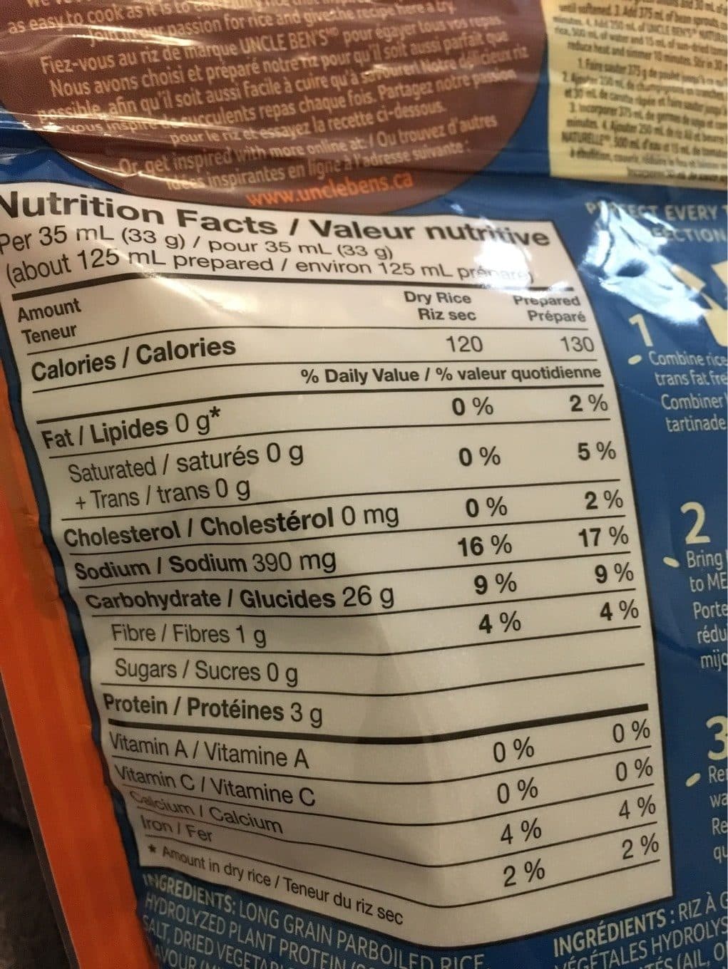 Uncle Ben's Riz Sélection Naturelle (ail Et Beurre) packshot