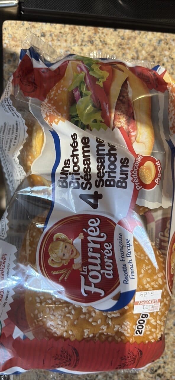 La Fournée dorée La Fournee doree Sesame Brioche Burger Buns packshot
