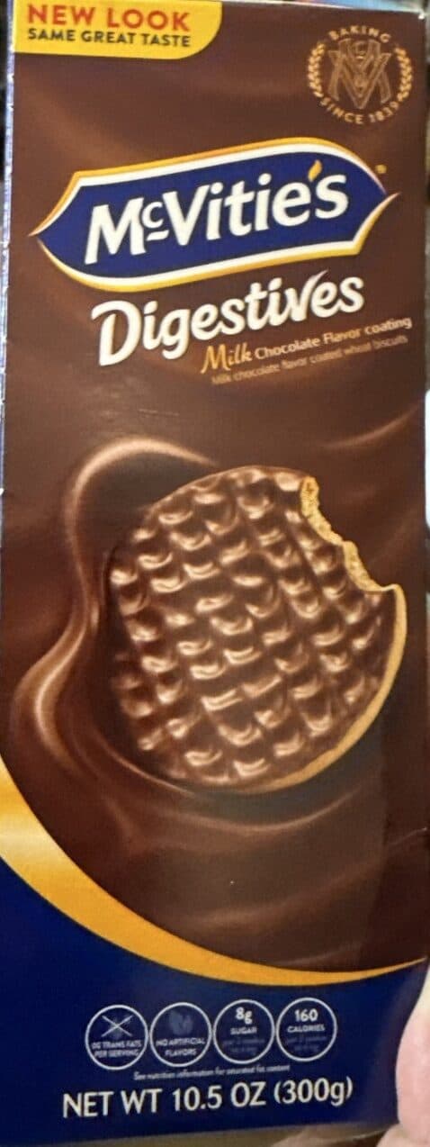 McVitie's Digestives Milk Chocolate Flavor coating packshot