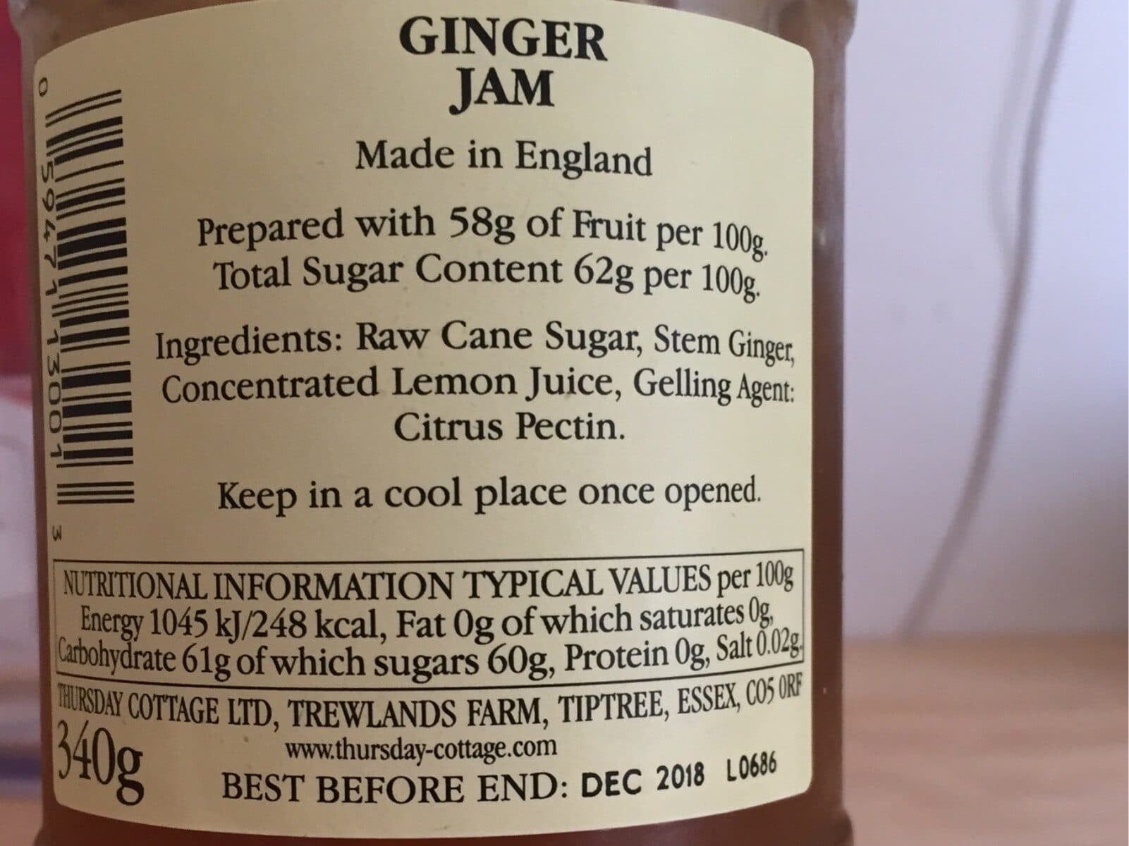 Open Food Facts Ginger Jam packshot