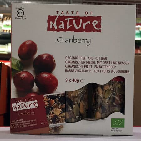 Taste Of Nature Cranberry Snack Bars packshot