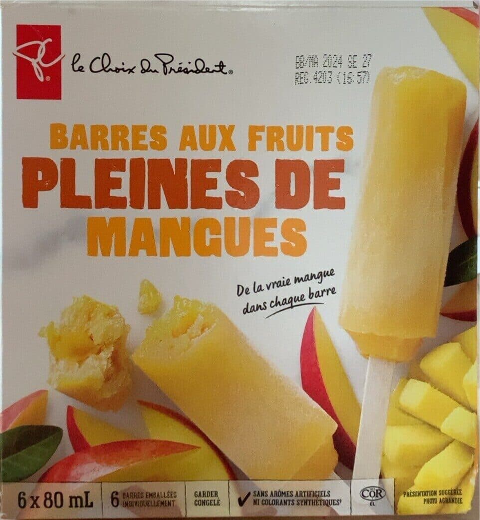 President's Choice Loads of mango fruit bars packshot