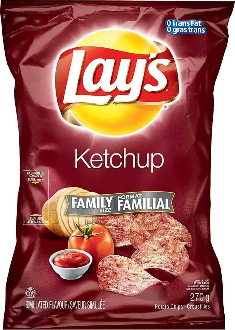 Lay's Family Size Ketchup Potato Chips packshot